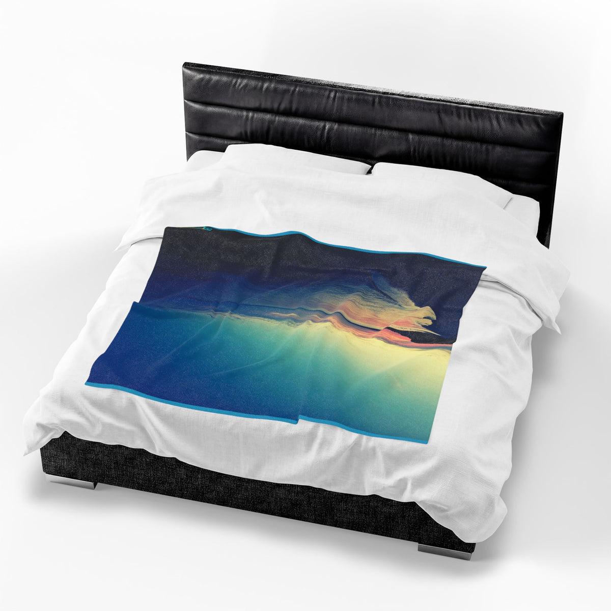 Blue Green Teal Abstract Throw Blanket