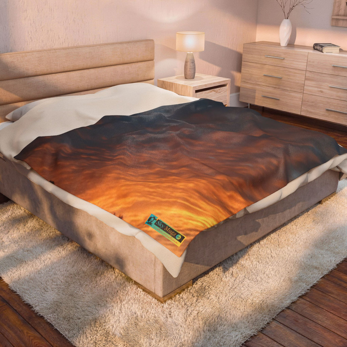 Autumn Sky Warm Sunset Throw Blanket