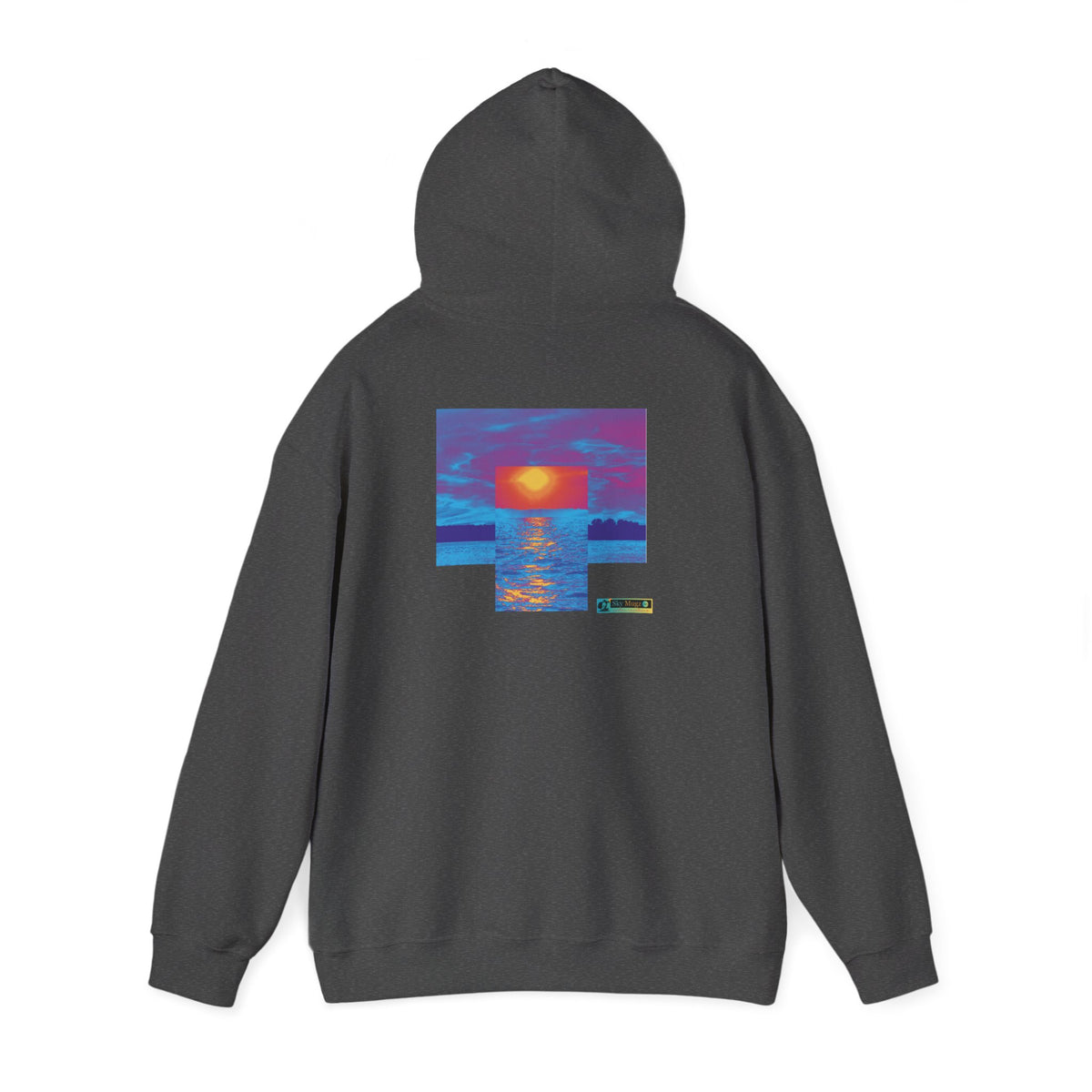 Painterly Sunset Over Water Graphic Hoodie
