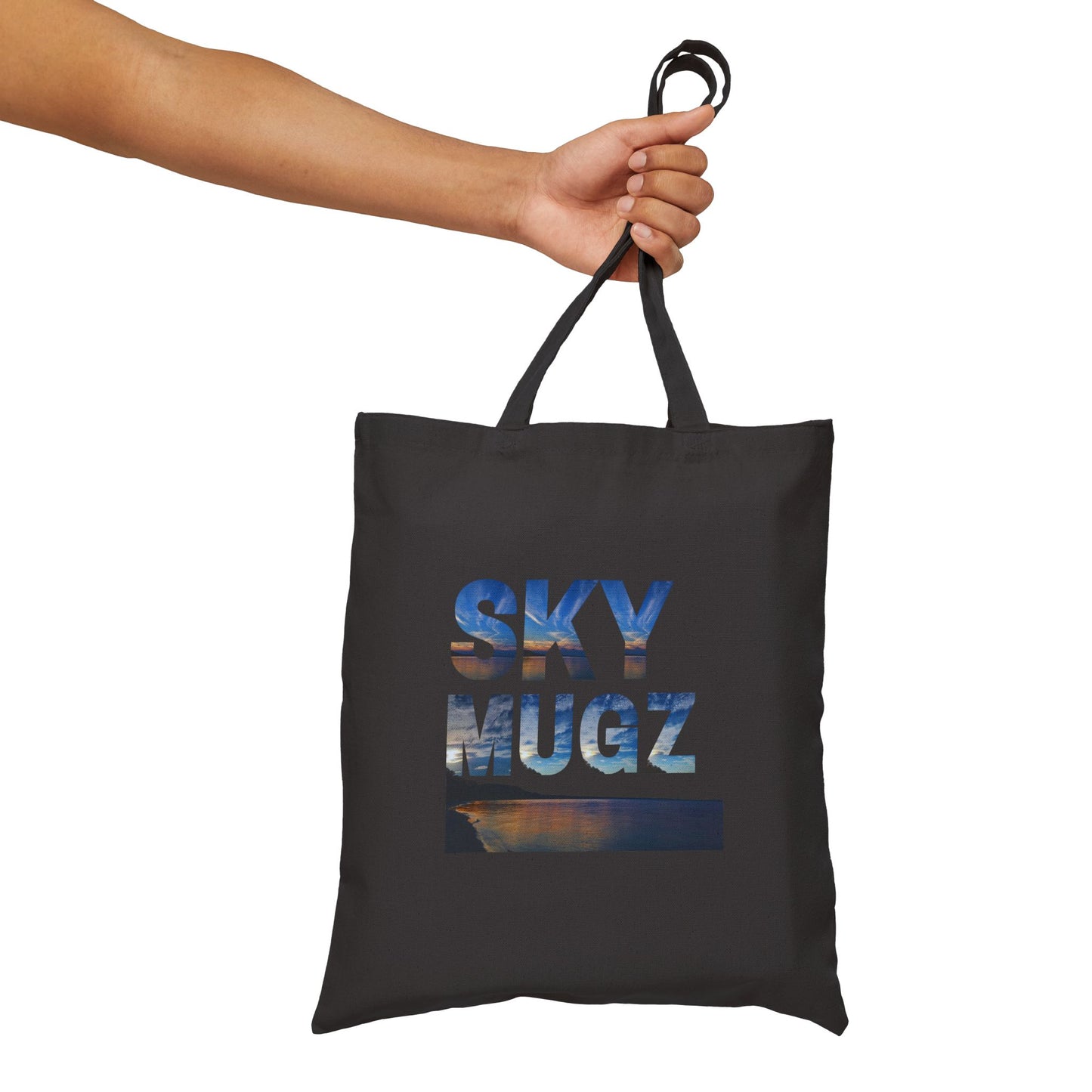 Canvas Tote Bag — Retro Vaporwave Sunset Print (Sky Mugz)