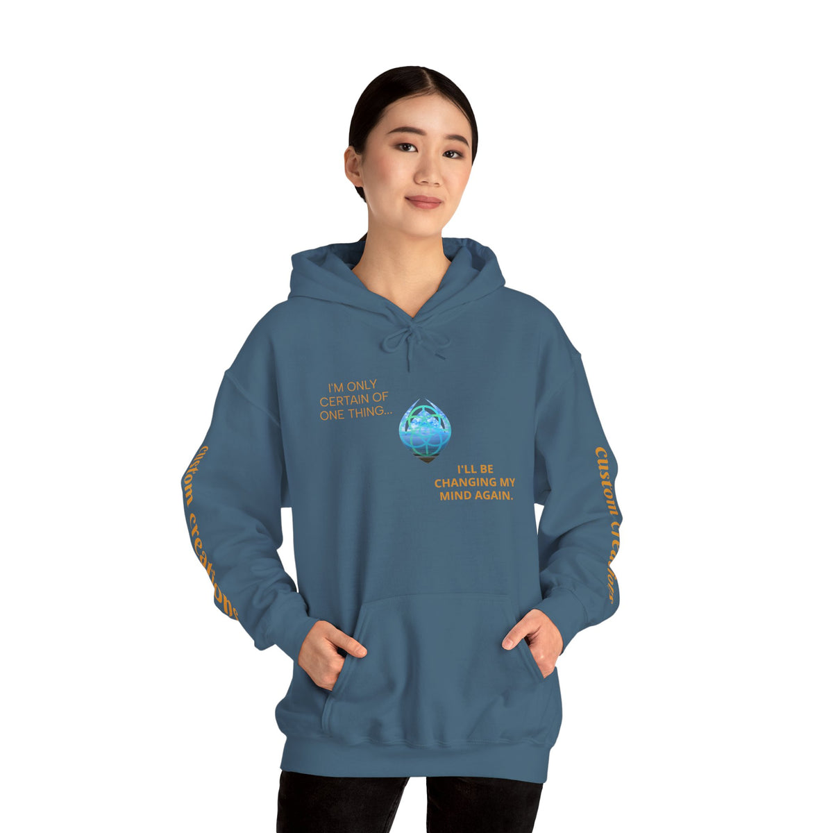 Blue Water Globe Droplet Graphic Hoodie