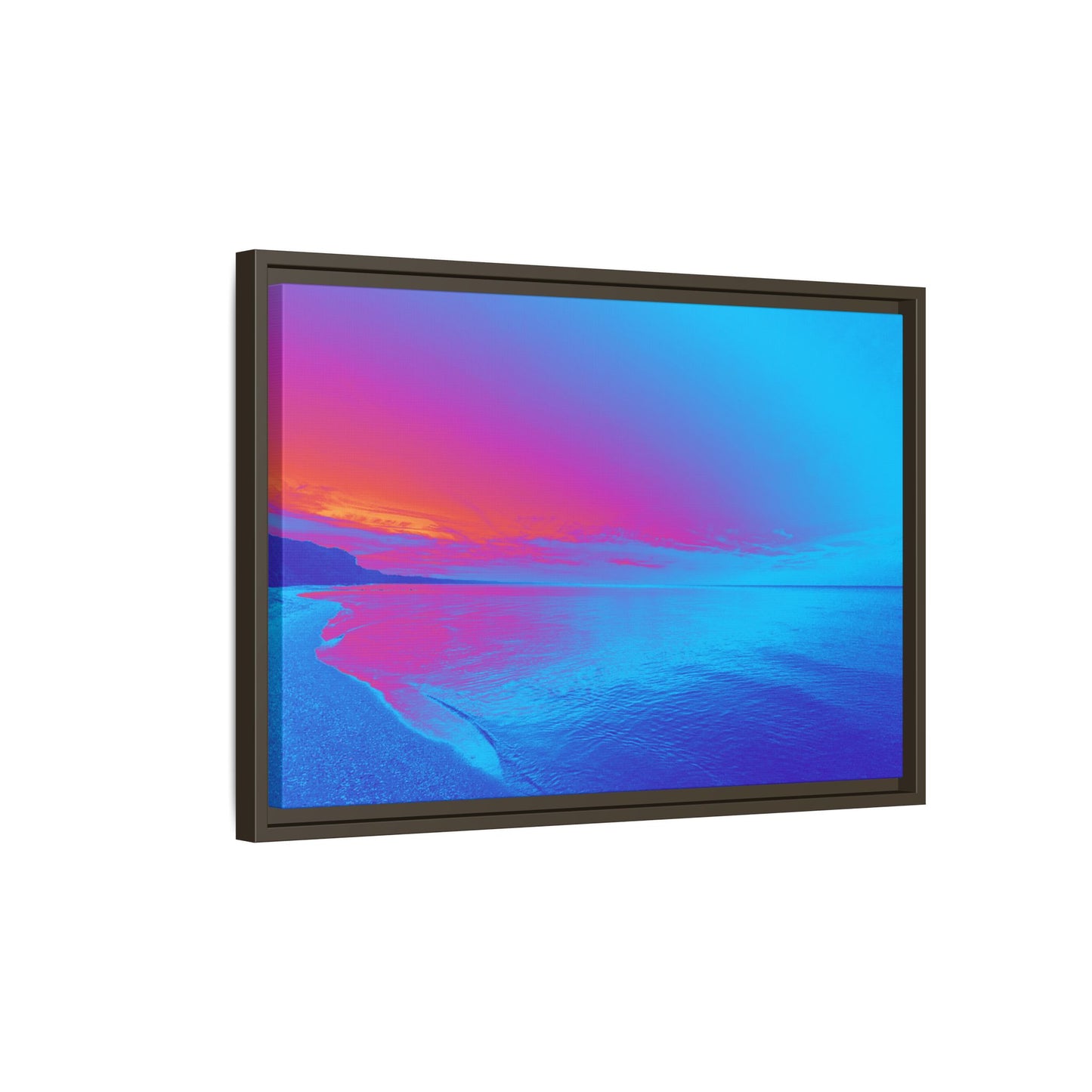 "Vibrant Symmetry"  Sunset Gradient Beach Matte Canvas Framed Wall Art