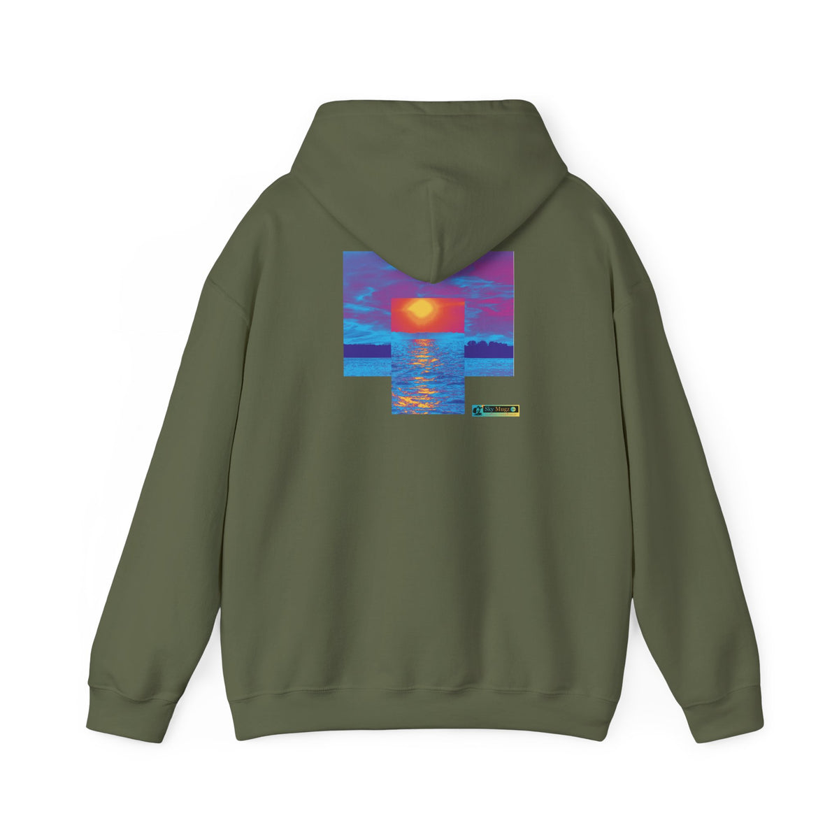 Painterly Sunset Over Water Graphic Hoodie