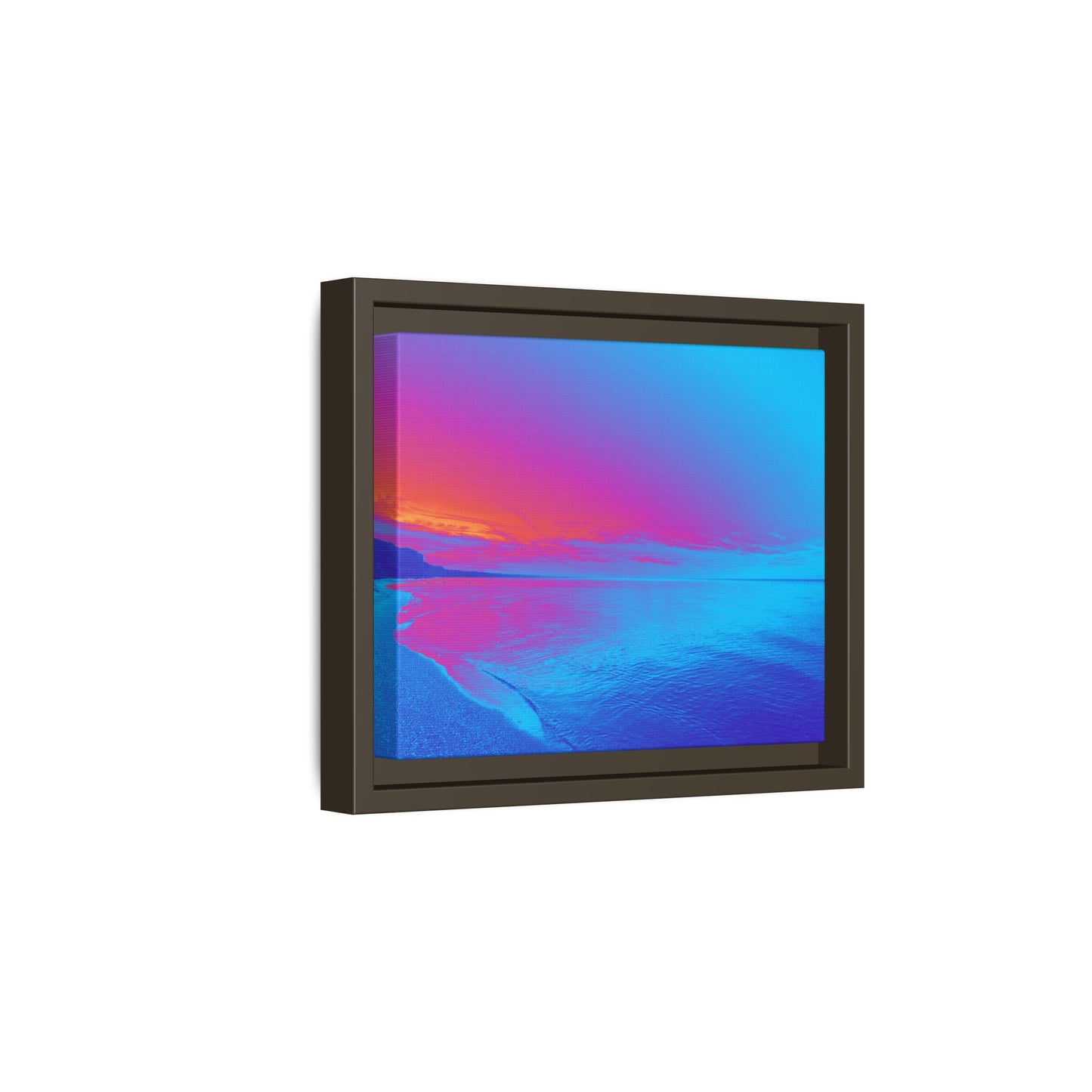 "Vibrant Symmetry"  Sunset Gradient Beach Matte Canvas Framed Wall Art