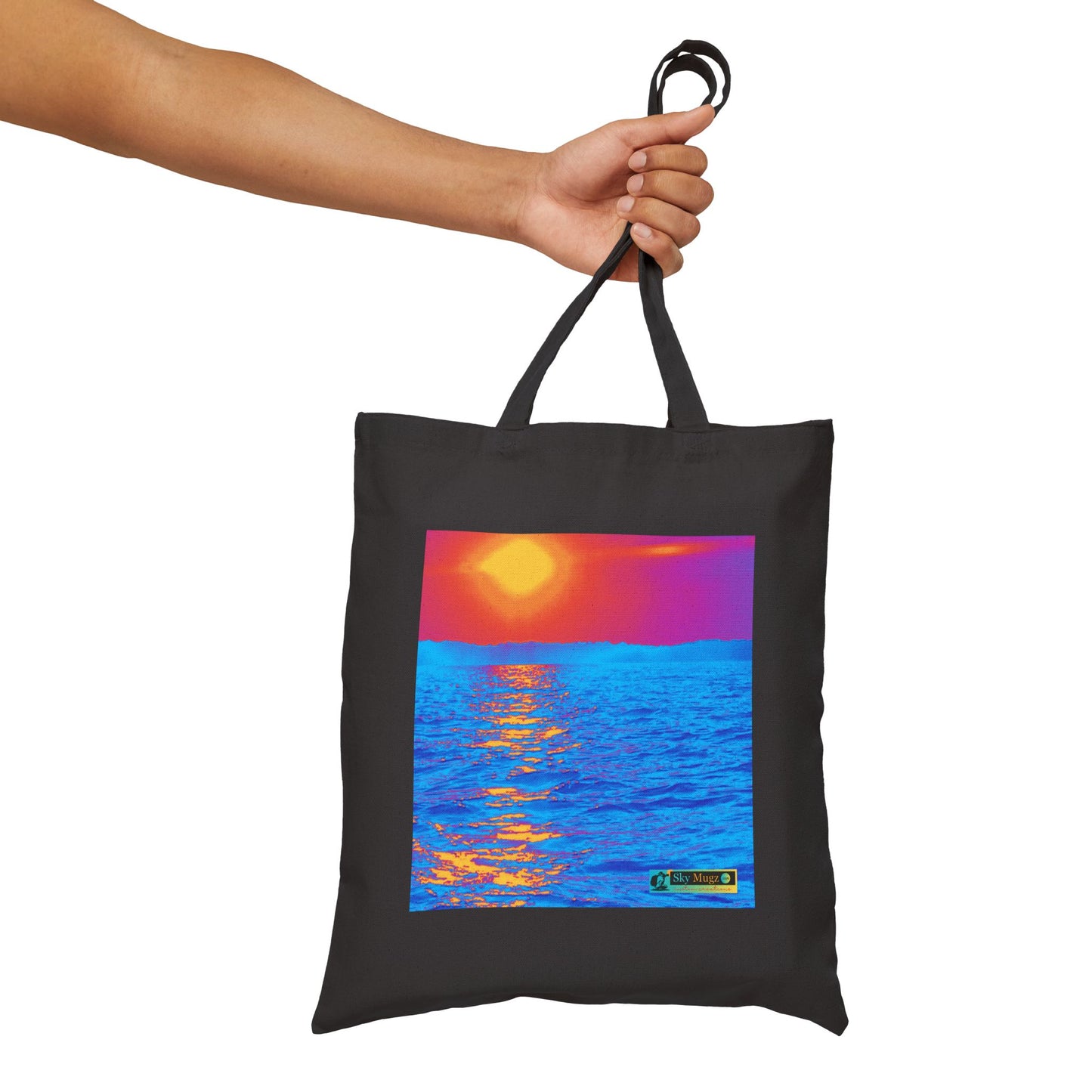 Sunset Ocean Canvas Tote — Vibrant Beach Art Cotton Tote