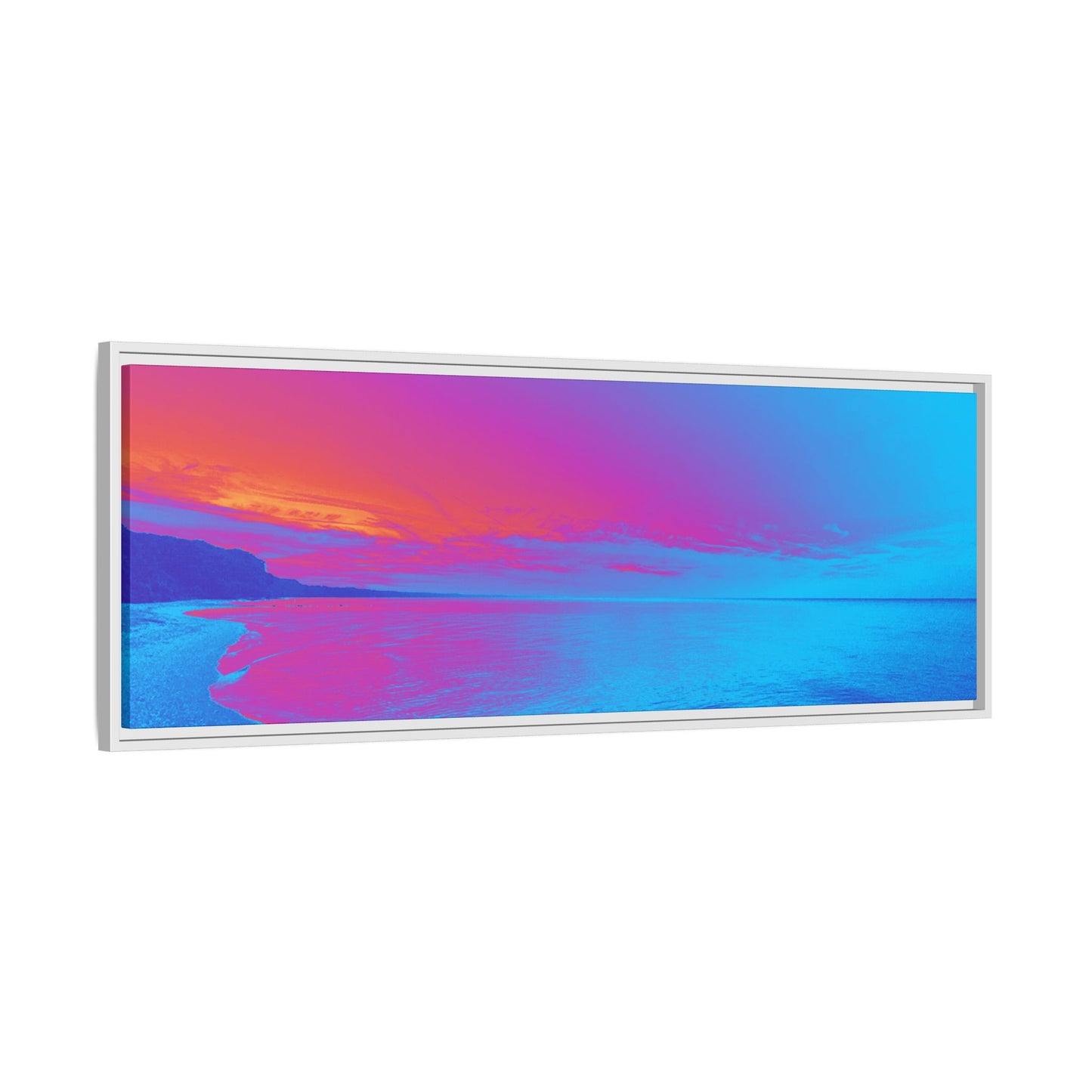"Vibrant Symmetry"  Sunset Gradient Beach Matte Canvas Framed Wall Art