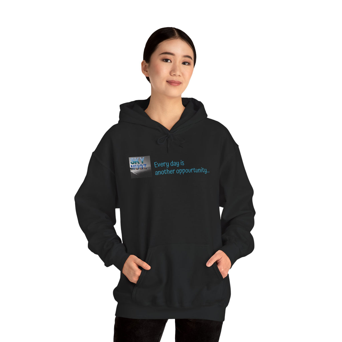 Painterly Sunset Over Water Graphic Hoodie