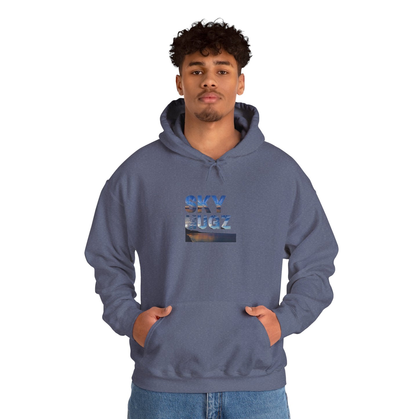 Scenic Lake Swirling Clouds Graphic Hoodie