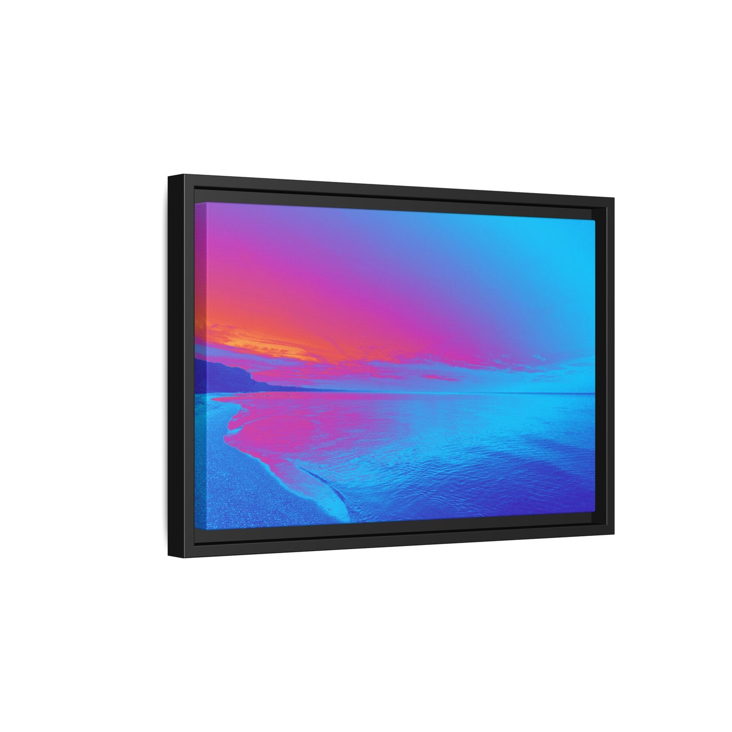 "Vibrant Symmetry"  Sunset Gradient Beach Matte Canvas Framed Wall Art