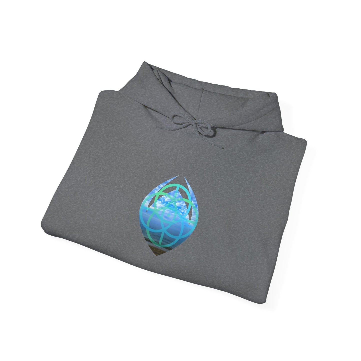 Blue Water Globe Droplet Graphic Hoodie