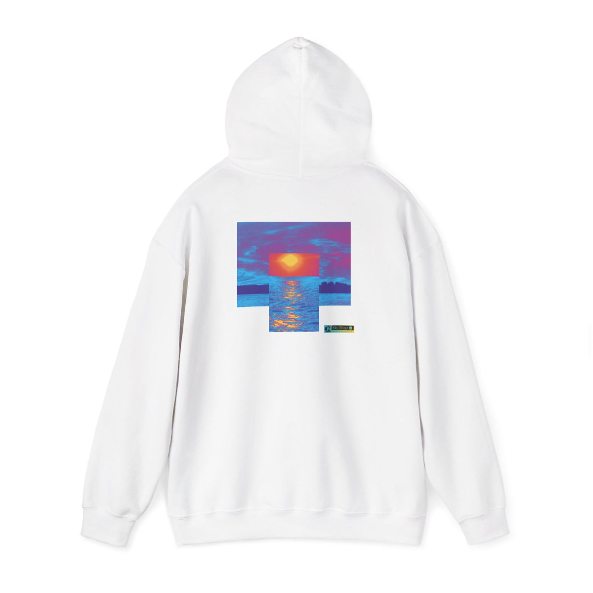 Painterly Sunset Over Water Graphic Hoodie