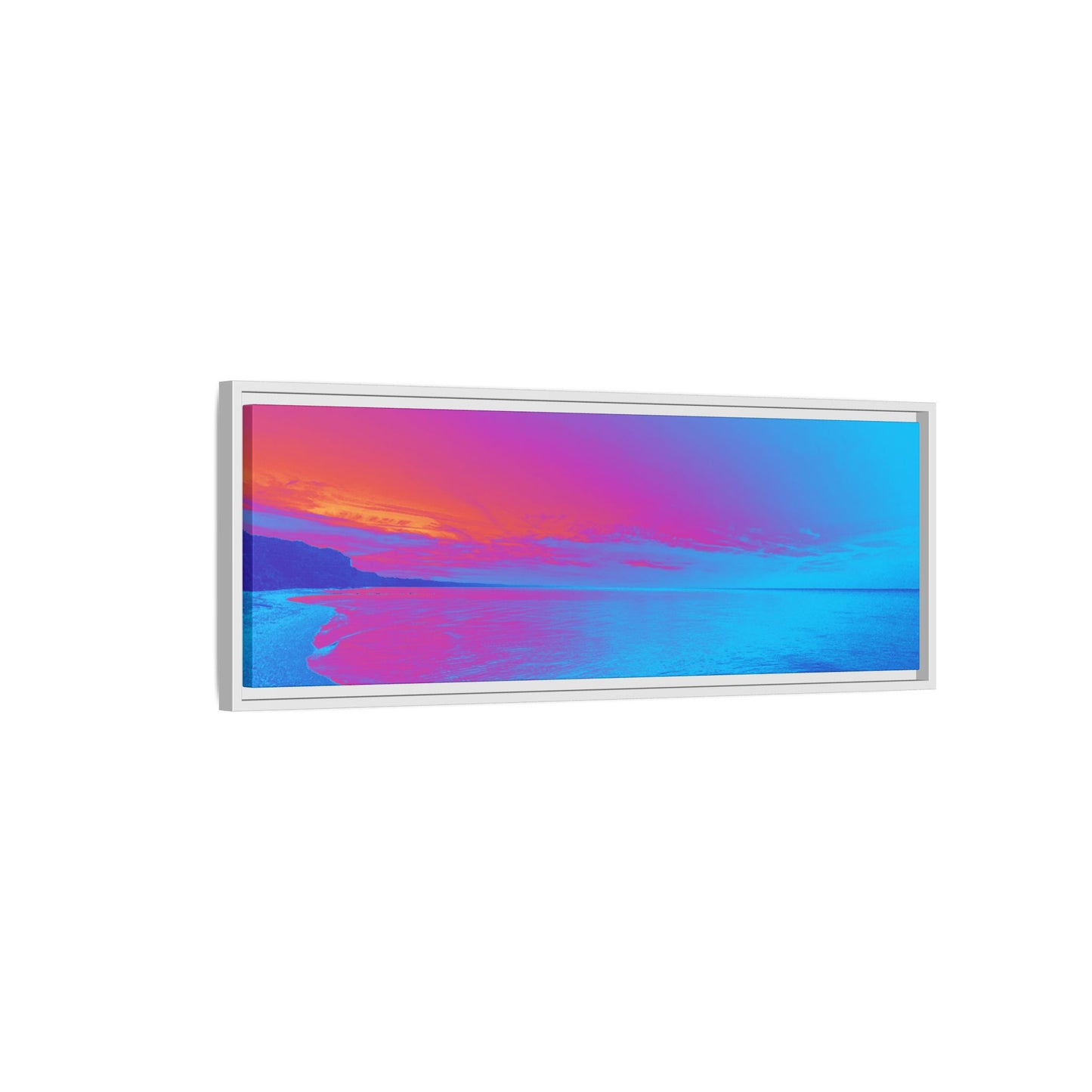 "Vibrant Symmetry"  Sunset Gradient Beach Matte Canvas Framed Wall Art