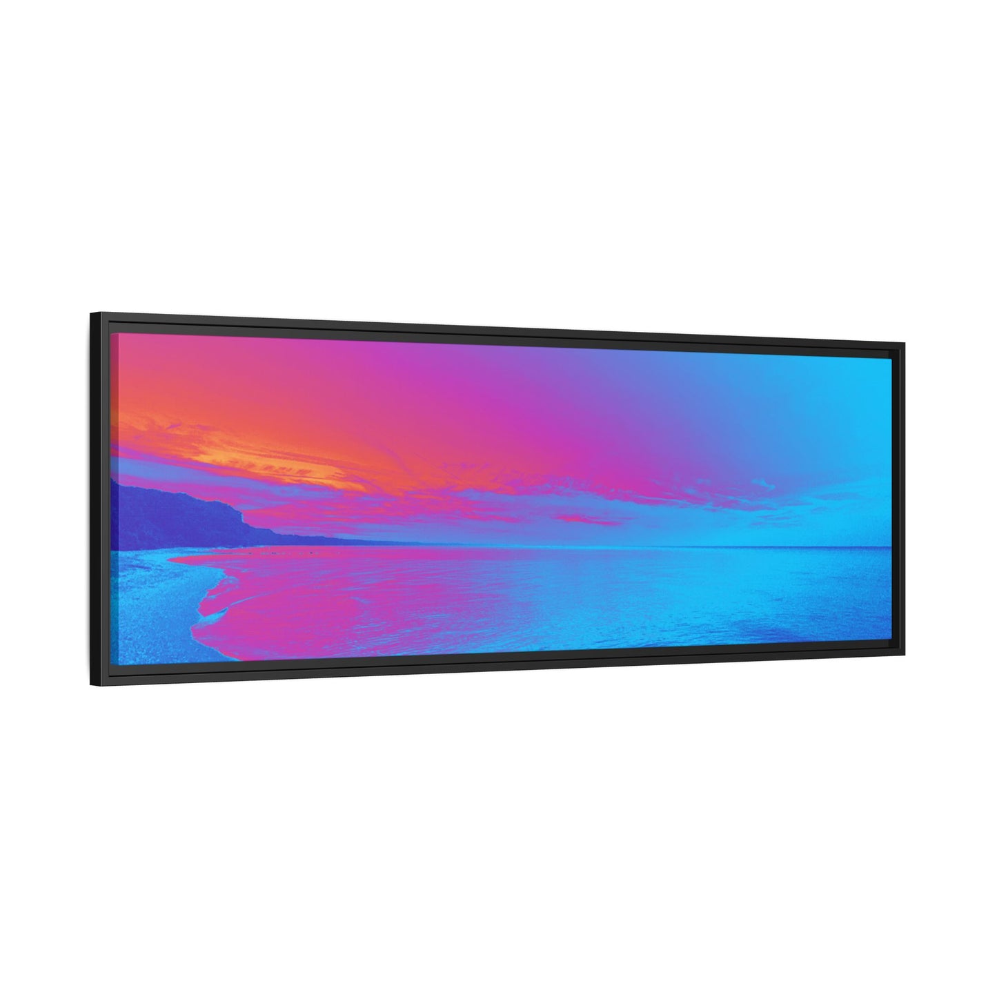 "Vibrant Symmetry"  Sunset Gradient Beach Matte Canvas Framed Wall Art