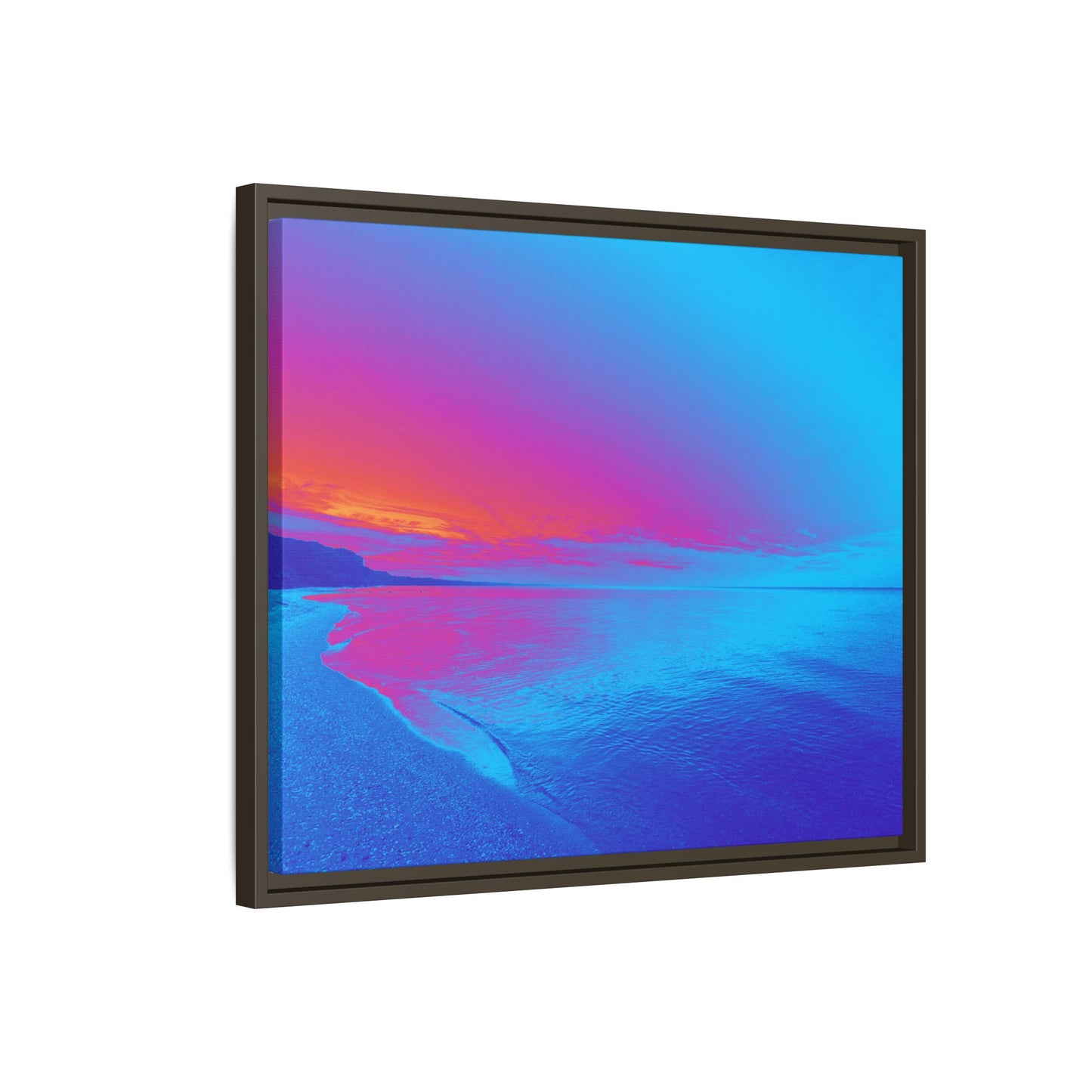 "Vibrant Symmetry"  Sunset Gradient Beach Matte Canvas Framed Wall Art