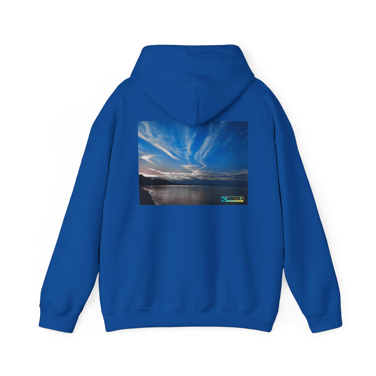 Scenic Lake Swirling Clouds Graphic Hoodie