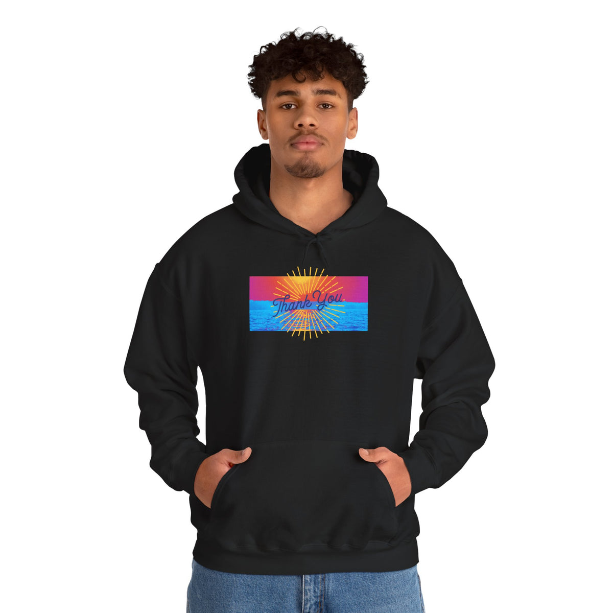 Warm Sunrise Rainbow Graphic Hoodie