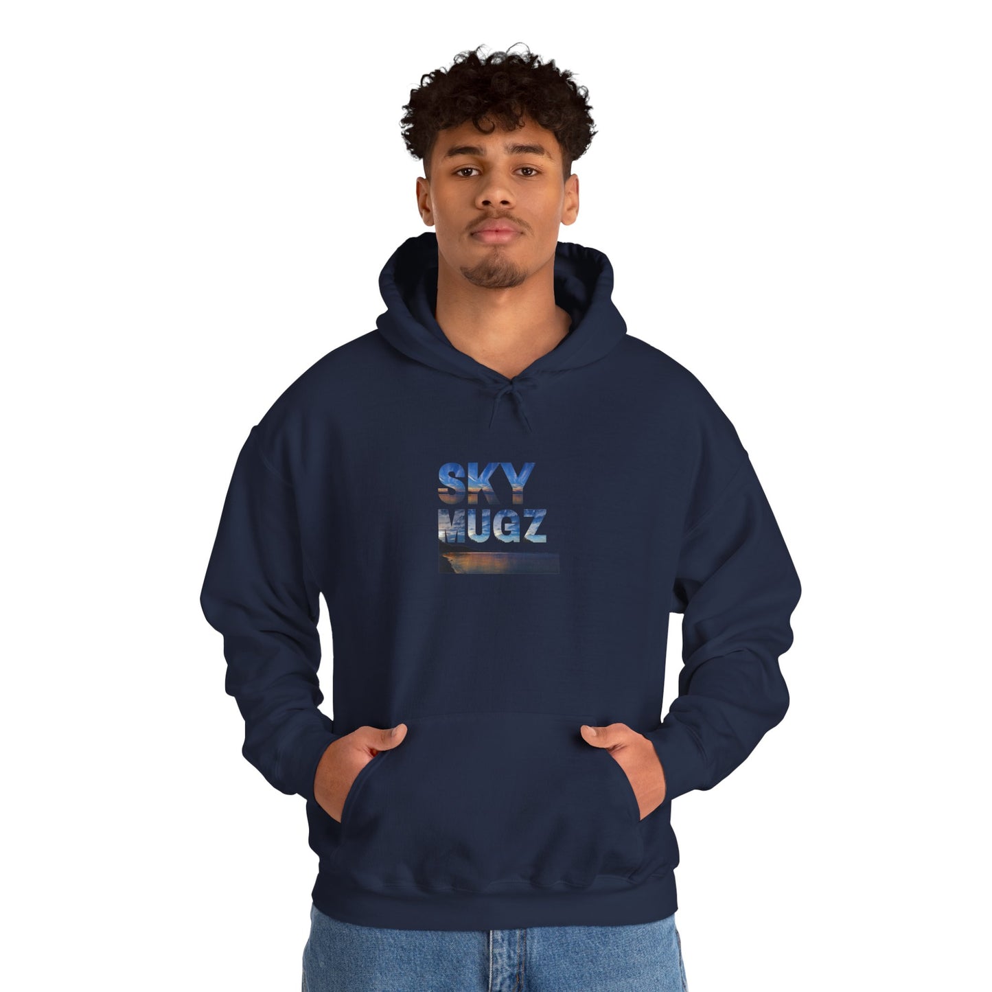 Scenic Lake Swirling Clouds Graphic Hoodie