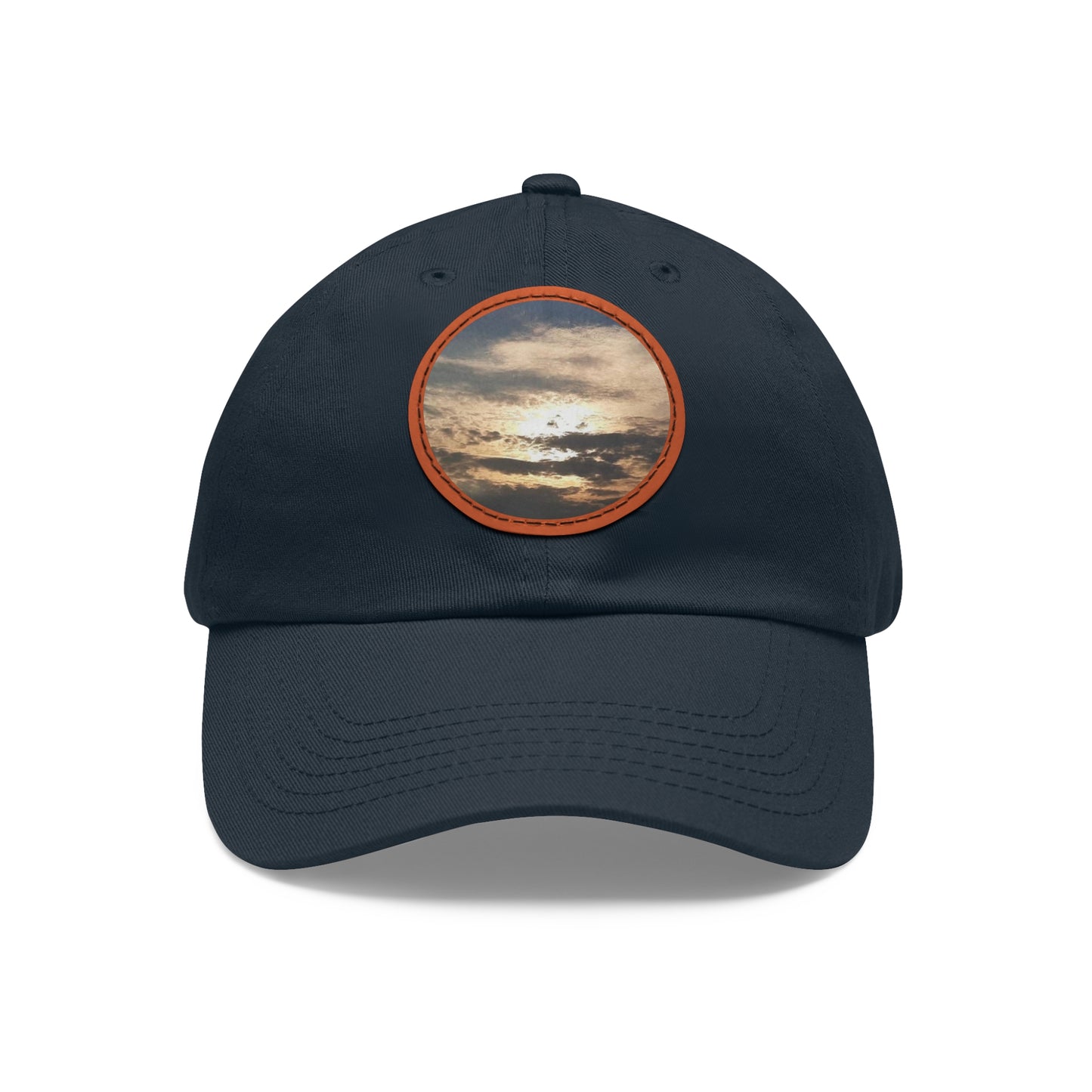 Dad Hat with Leather Patch (Round)