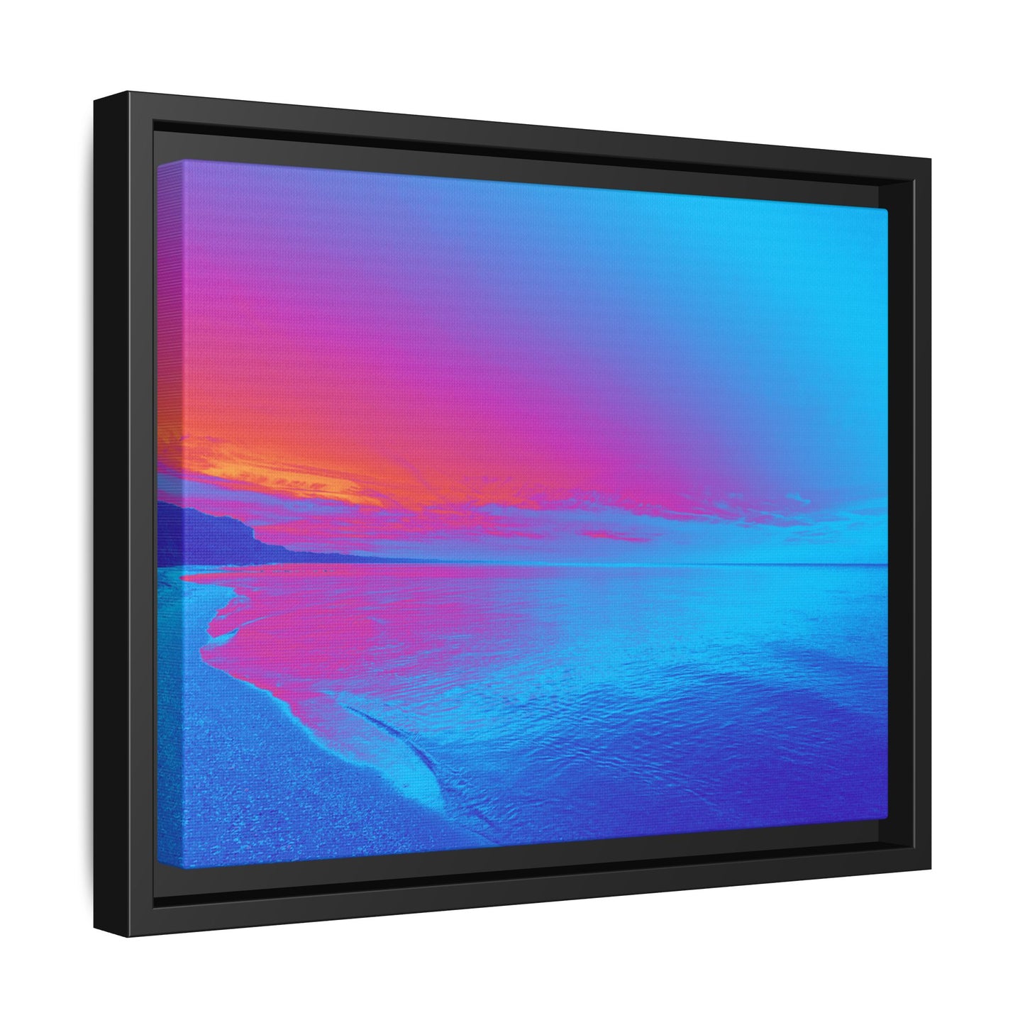 "Vibrant Symmetry"  Sunset Gradient Beach Matte Canvas Framed Wall Art