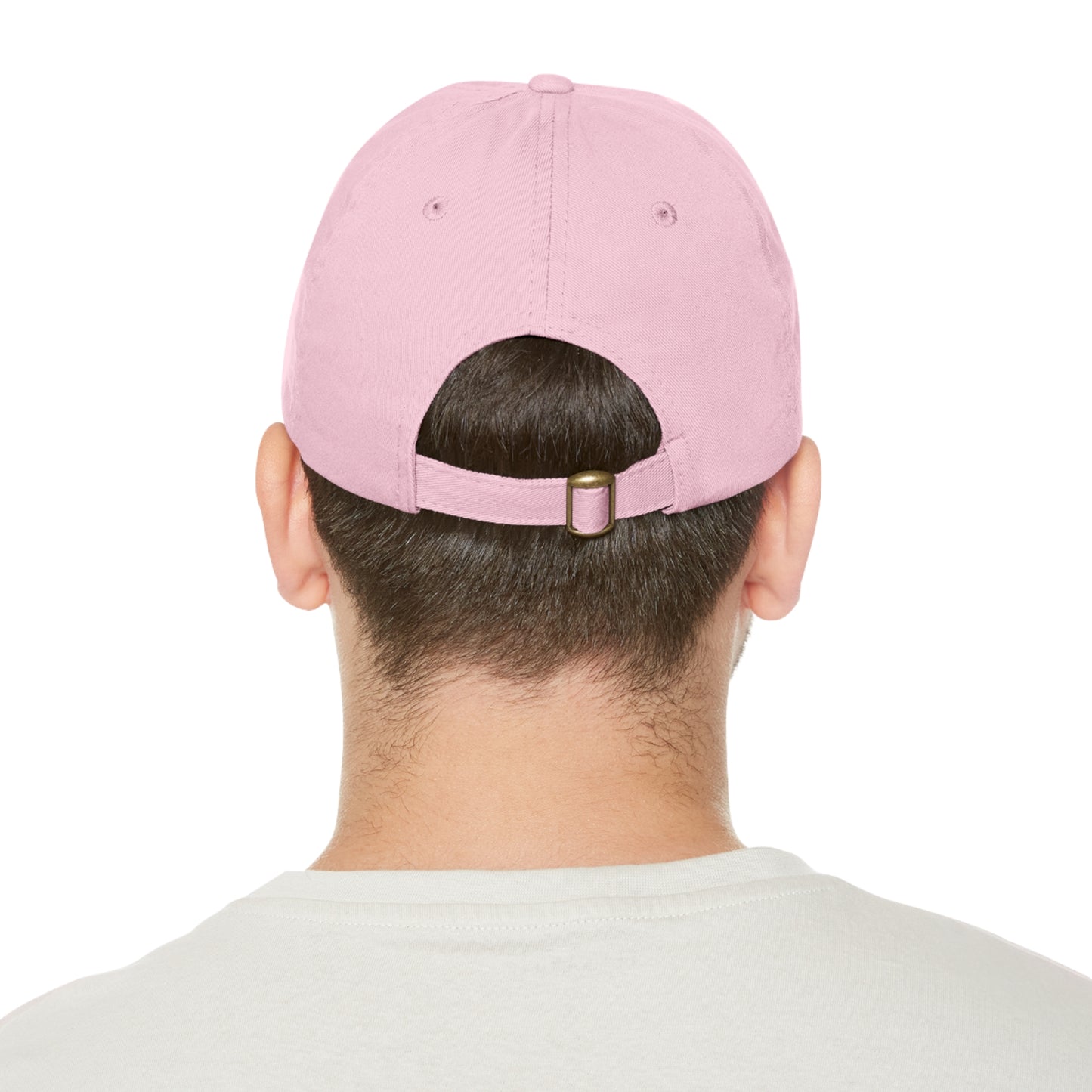 Sunset Ocean Leather Patch Dad Hat — Retro Vaporwave Beach Cap