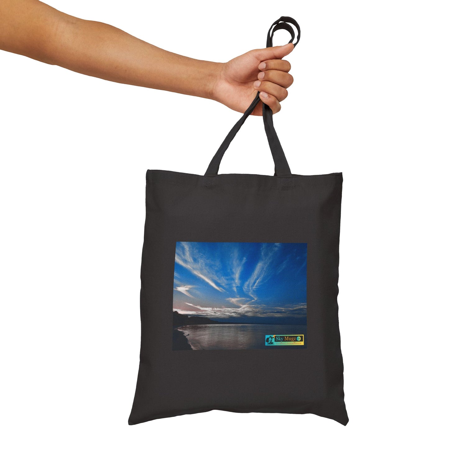 Sky Photo Canvas Tote Bag — 'SKY MUGZ' Sunset Beach Print