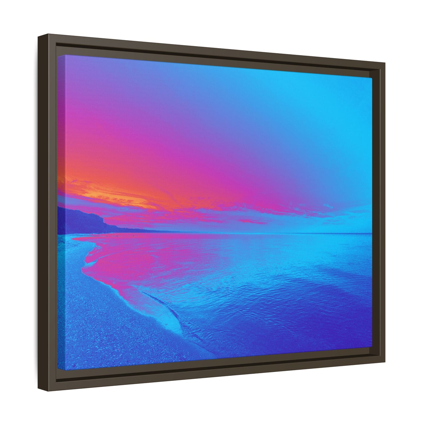 "Vibrant Symmetry"  Sunset Gradient Beach Matte Canvas Framed Wall Art