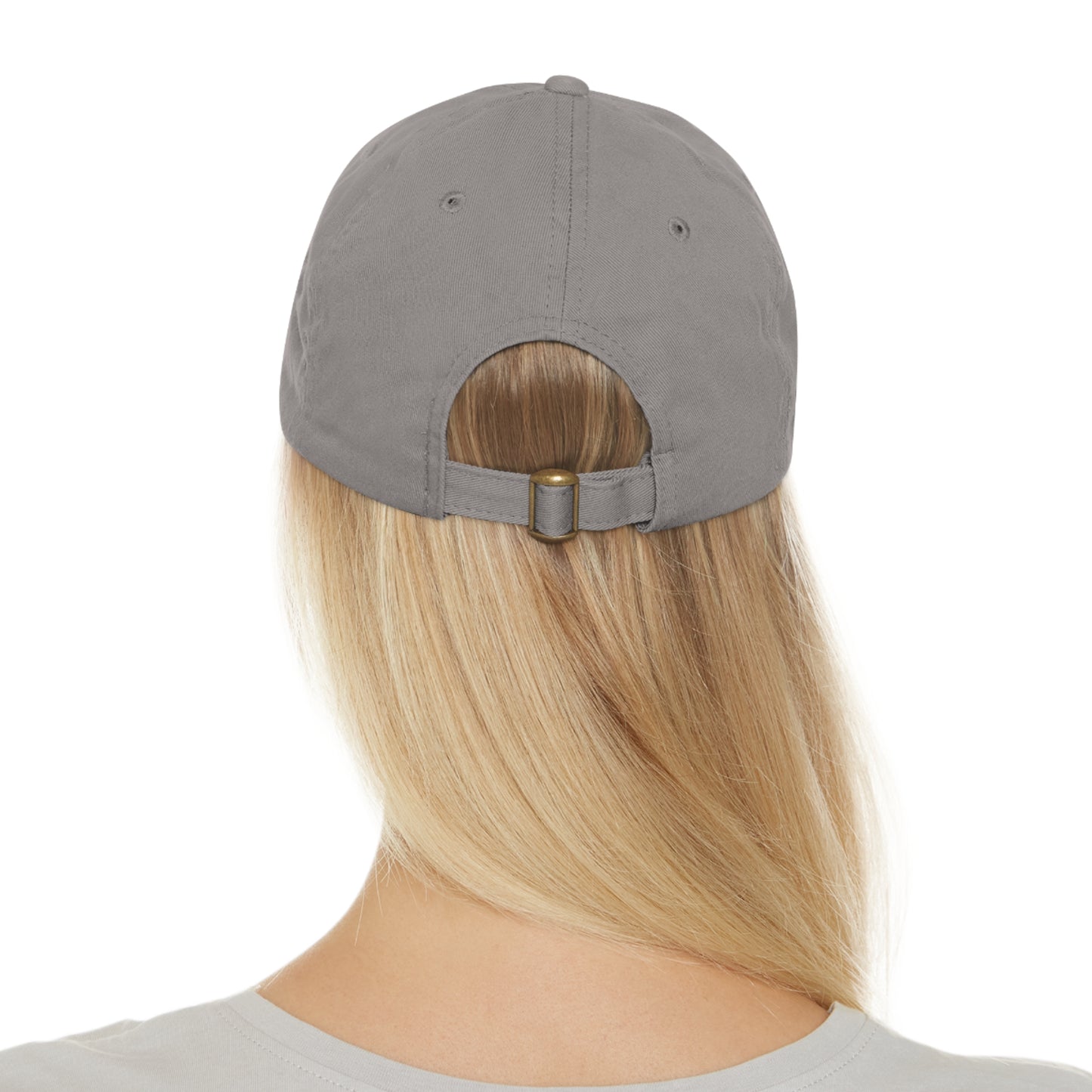 Sunset Ocean Leather Patch Dad Hat — Retro Vaporwave Beach Cap