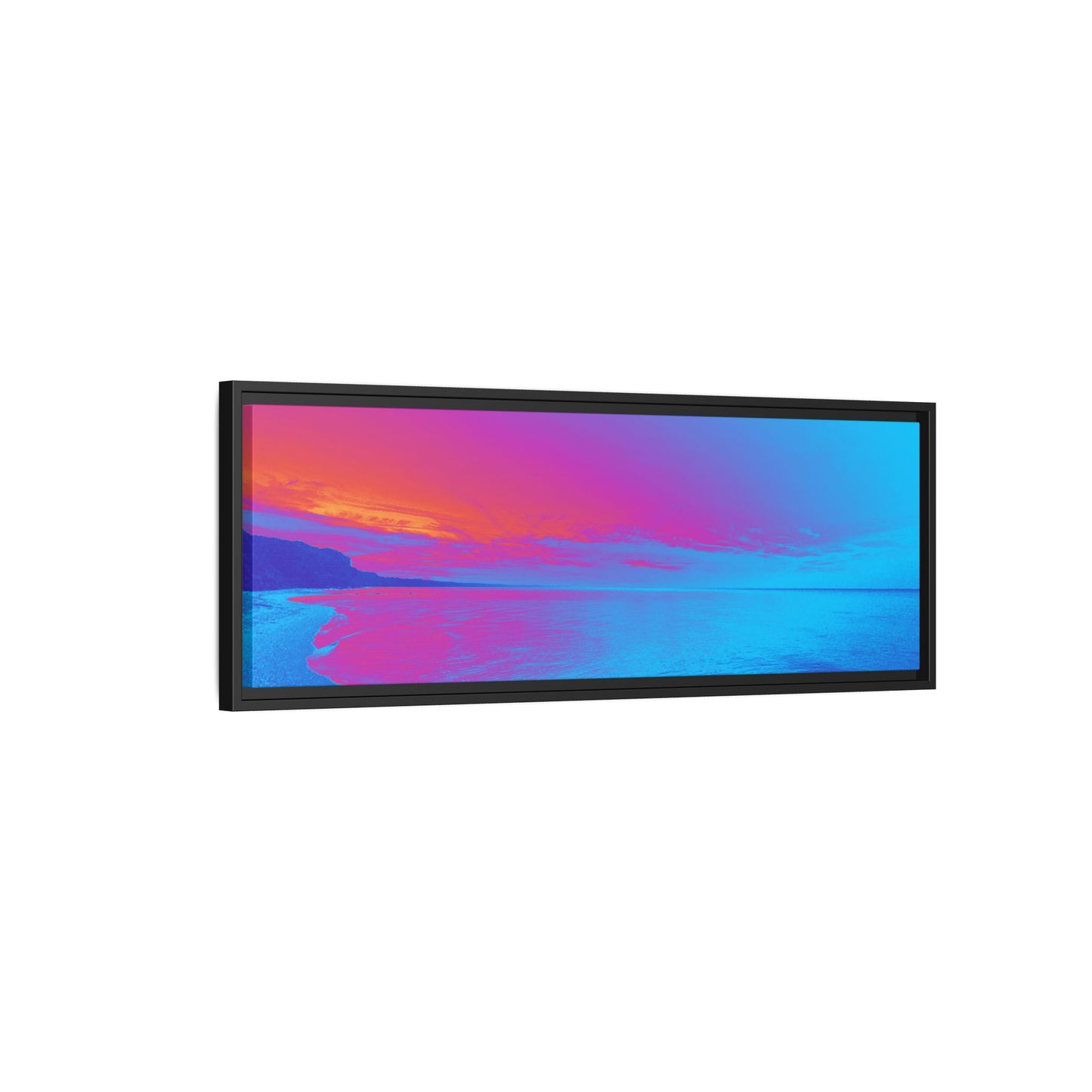 "Vibrant Symmetry"  Sunset Gradient Beach Matte Canvas Framed Wall Art