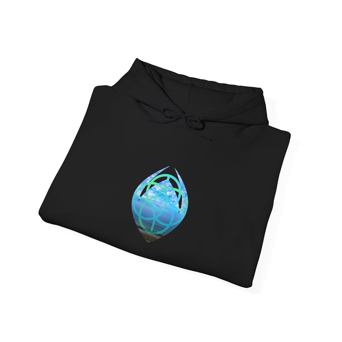 Blue Water Globe Droplet Graphic Hoodie