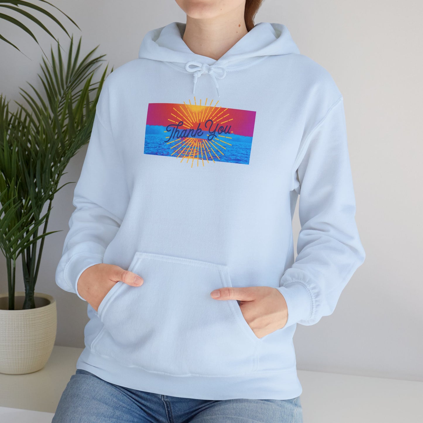 Hoodie - Sunshine Rainbow "Good Vibes" Graphic Pullover