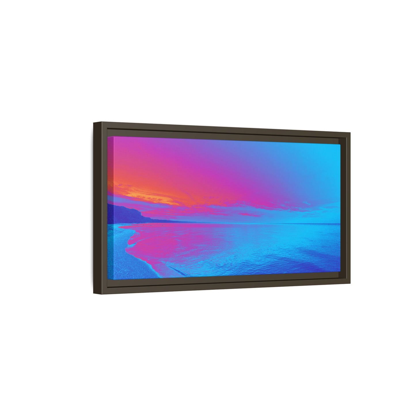"Vibrant Symmetry"  Sunset Gradient Beach Matte Canvas Framed Wall Art