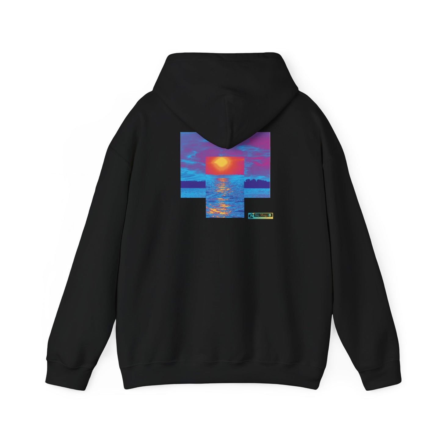 Painterly Sunset Over Water Graphic Hoodie