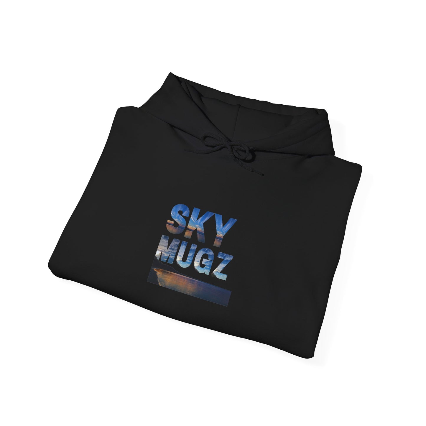 Scenic Lake Swirling Clouds Graphic Hoodie