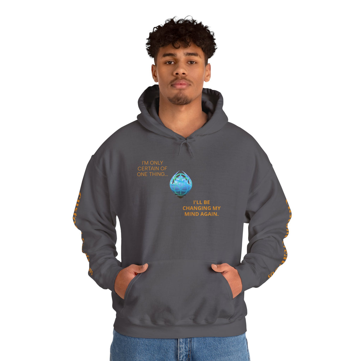 Blue Water Globe Droplet Graphic Hoodie