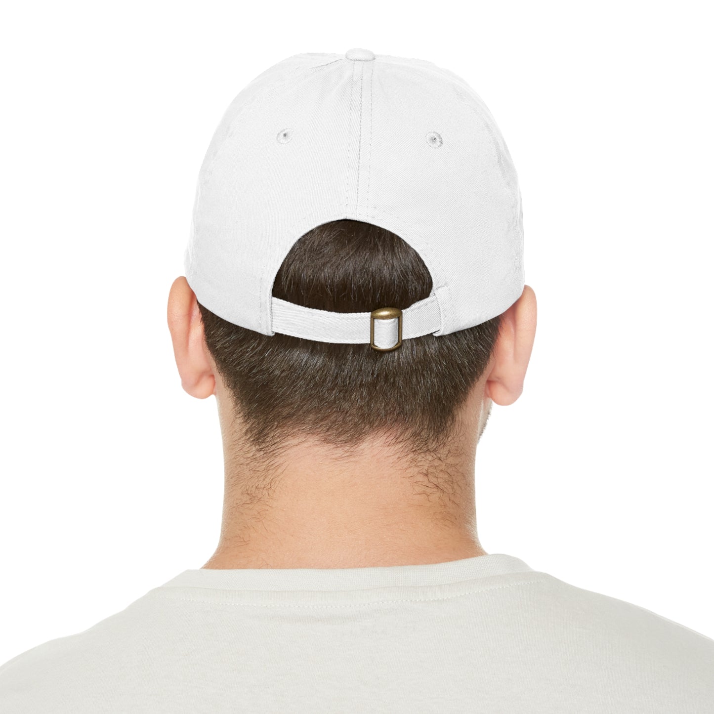 Sunset Ocean Leather Patch Dad Hat — Retro Vaporwave Beach Cap