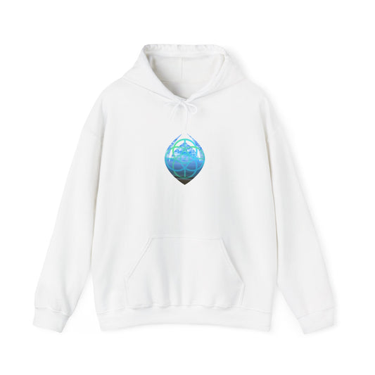 Blue Water Globe Droplet coastal art graphic hoodie - unisex pullover - Sky Mugz