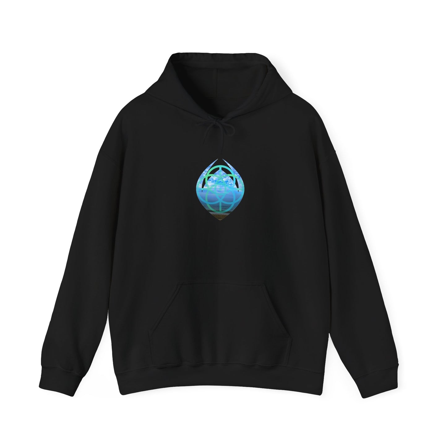 Blue Water Globe Droplet Graphic Hoodie