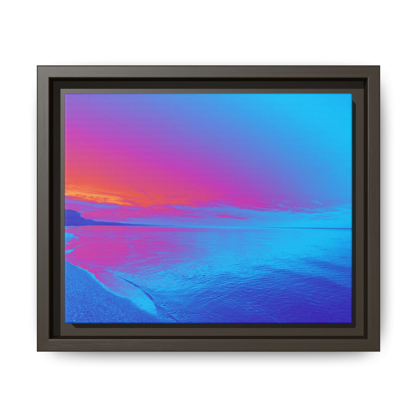 "Vibrant Symmetry"  Sunset Gradient Beach Matte Canvas Framed Wall Art