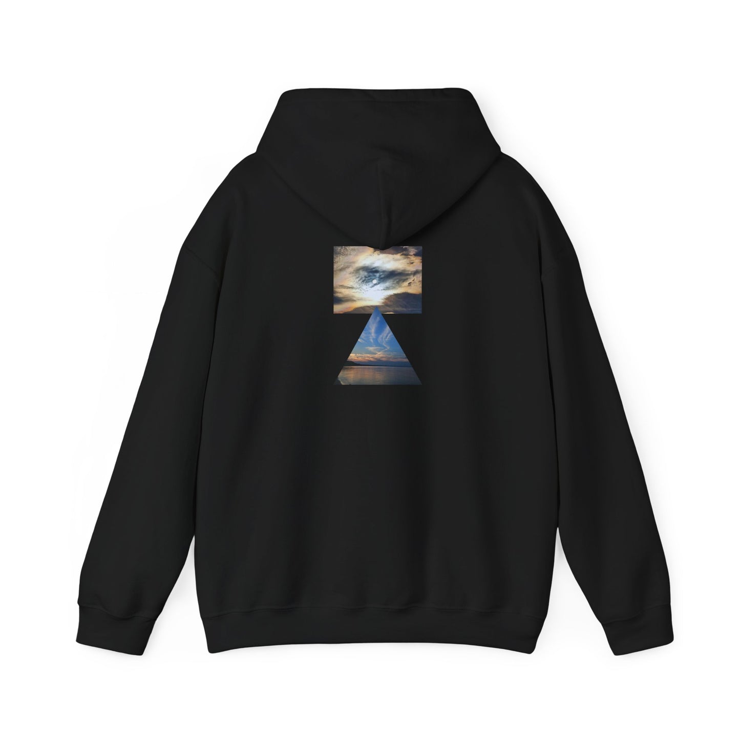 Sky Mugz Sunset Hoodie — Minimal Geometric Beach Photography Pullover