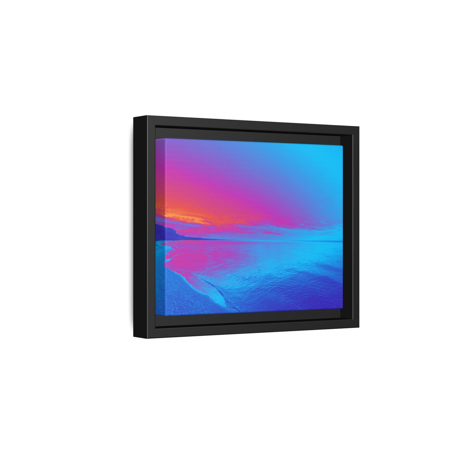 "Vibrant Symmetry"  Sunset Gradient Beach Matte Canvas Framed Wall Art