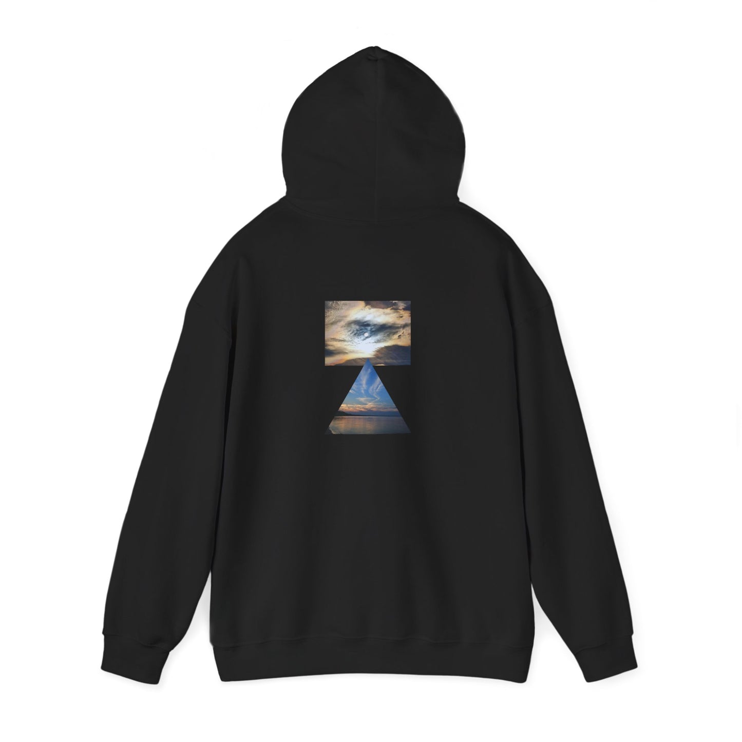 Sky Mugz Sunset Hoodie — Minimal Geometric Beach Photography Pullover