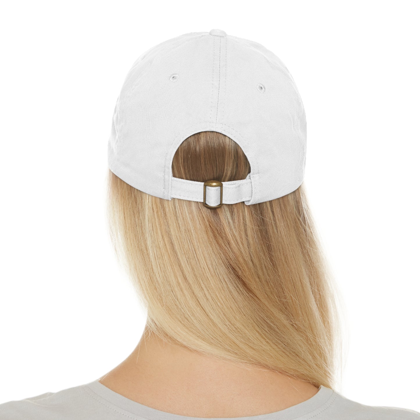 Sunset Ocean Leather Patch Dad Hat — Retro Vaporwave Beach Cap