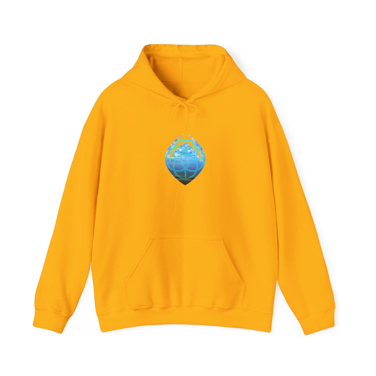 Blue Water Globe Droplet Graphic Hoodie