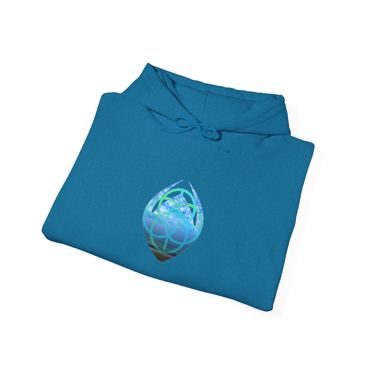 Blue Water Globe Droplet Graphic Hoodie