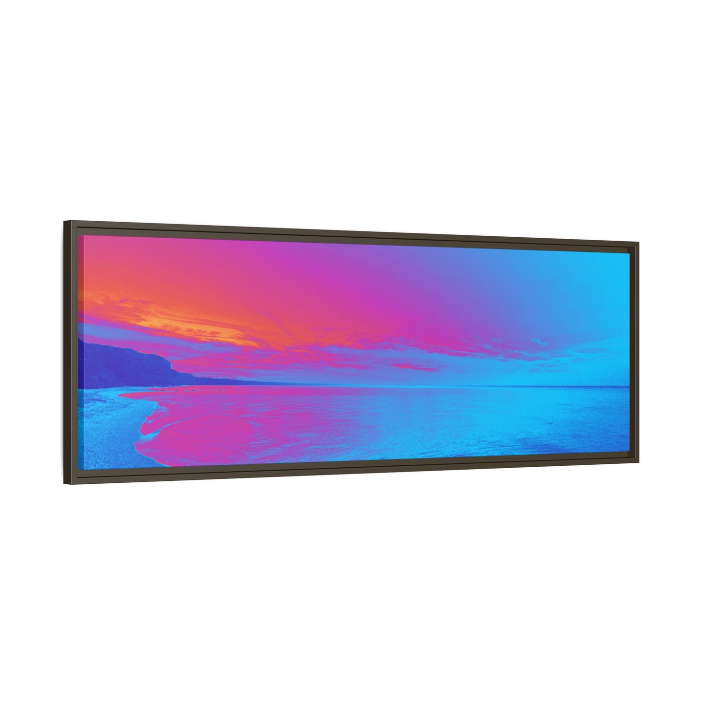 "Vibrant Symmetry"  Sunset Gradient Beach Matte Canvas Framed Wall Art