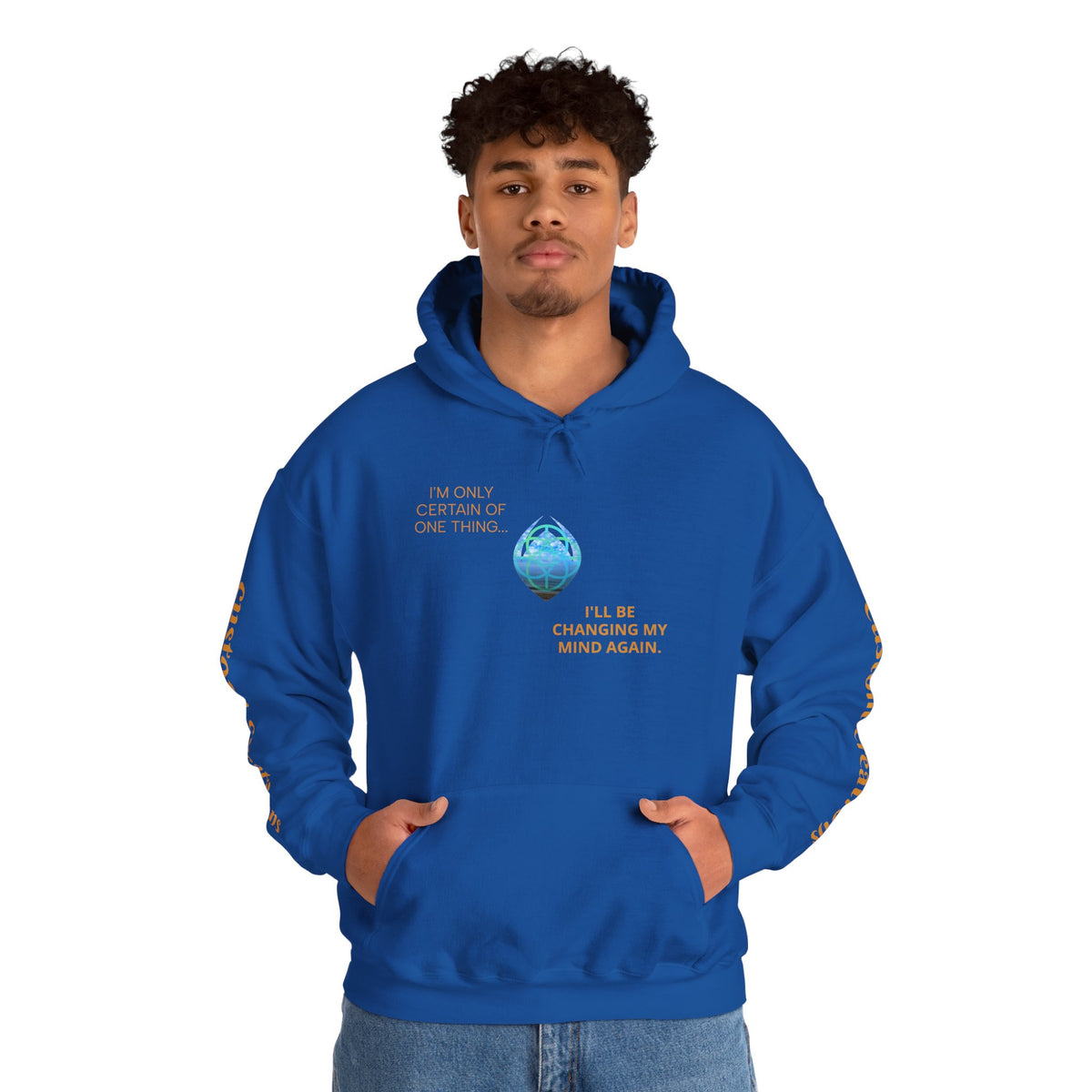 Blue Water Globe Droplet Graphic Hoodie