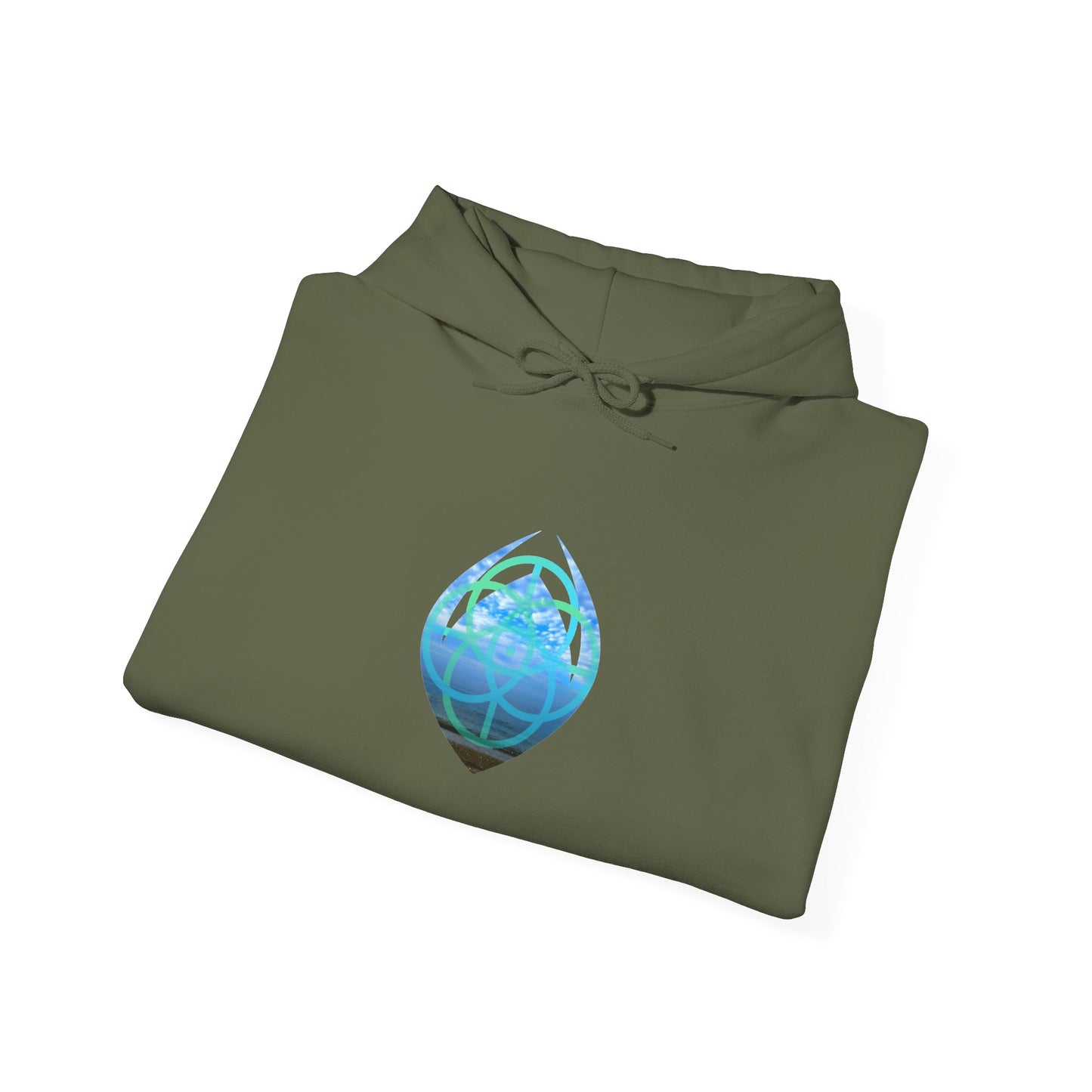 Blue Water Globe Droplet Graphic Hoodie