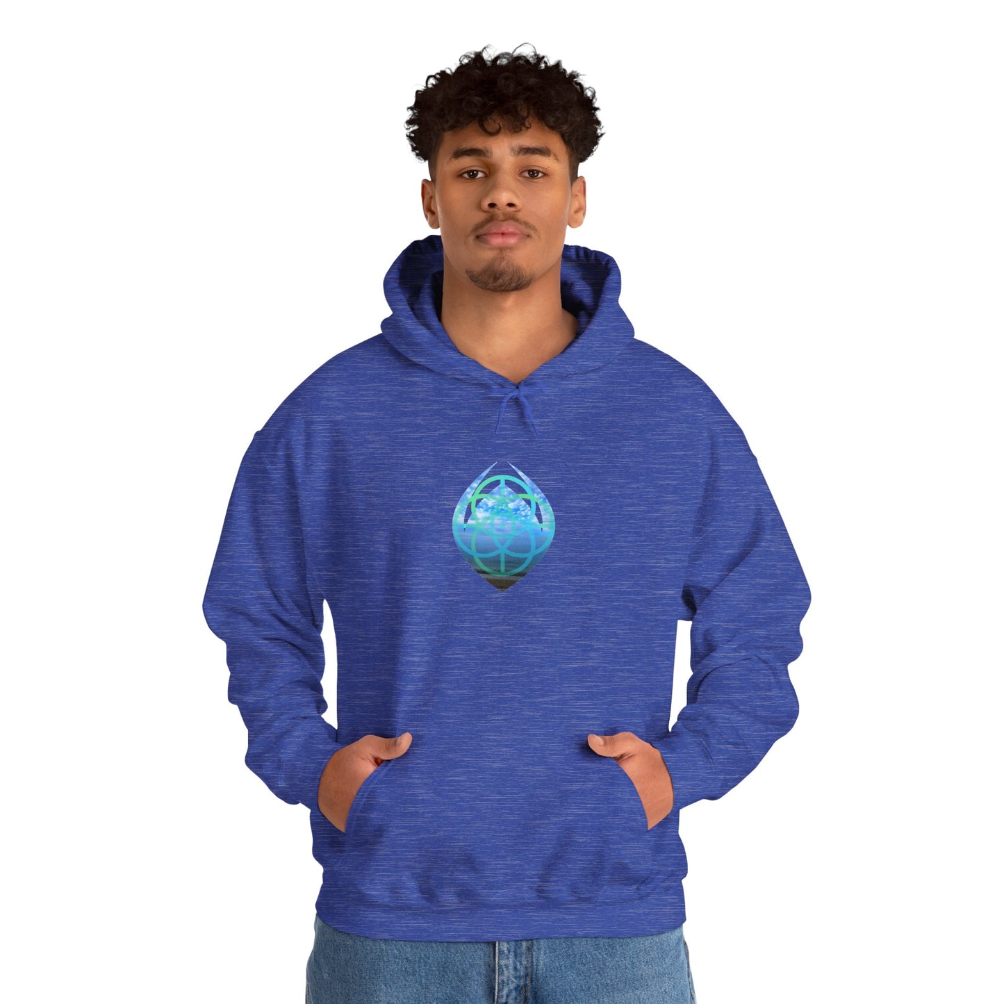 Blue Water Globe Droplet Graphic Hoodie