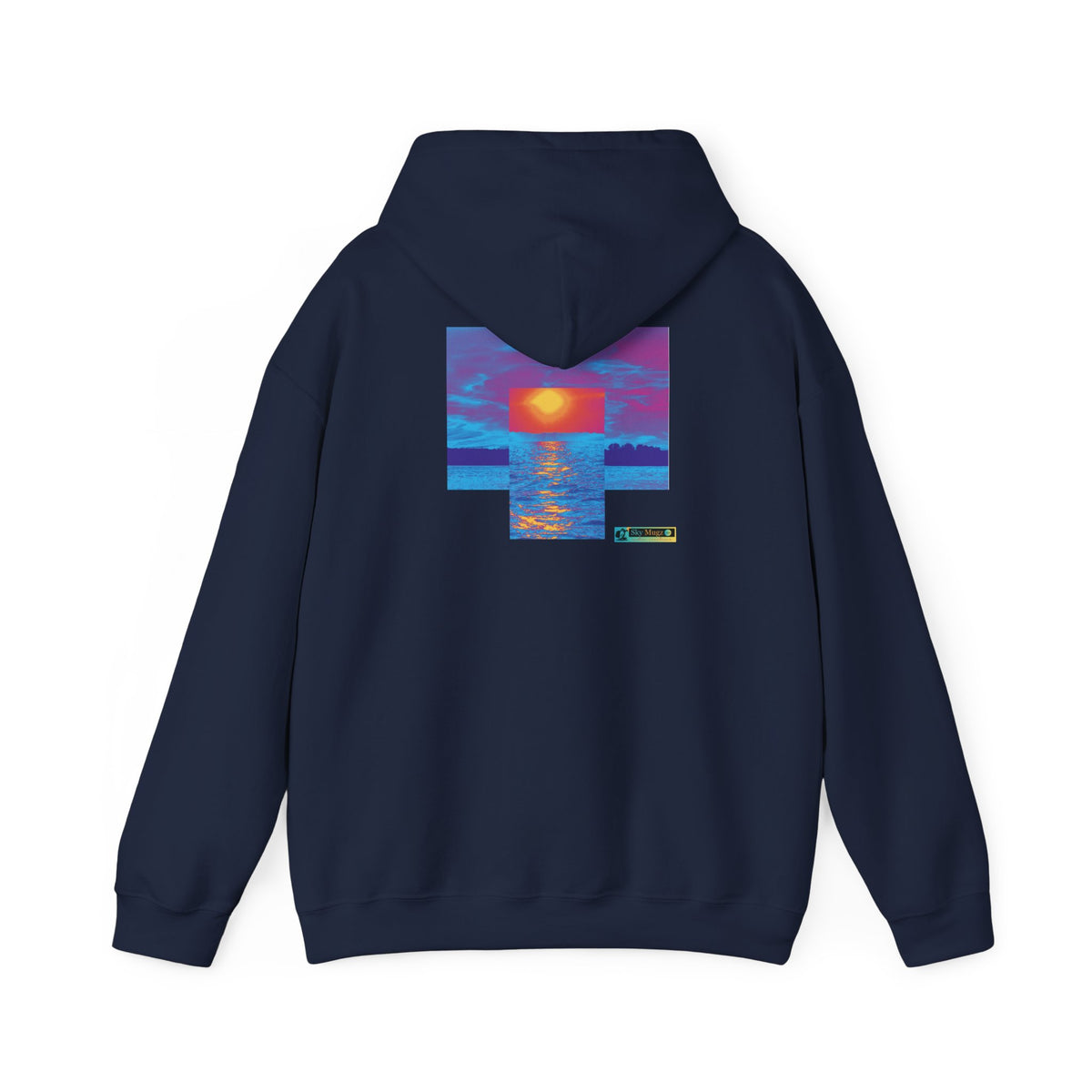 Painterly Sunset Over Water Graphic Hoodie