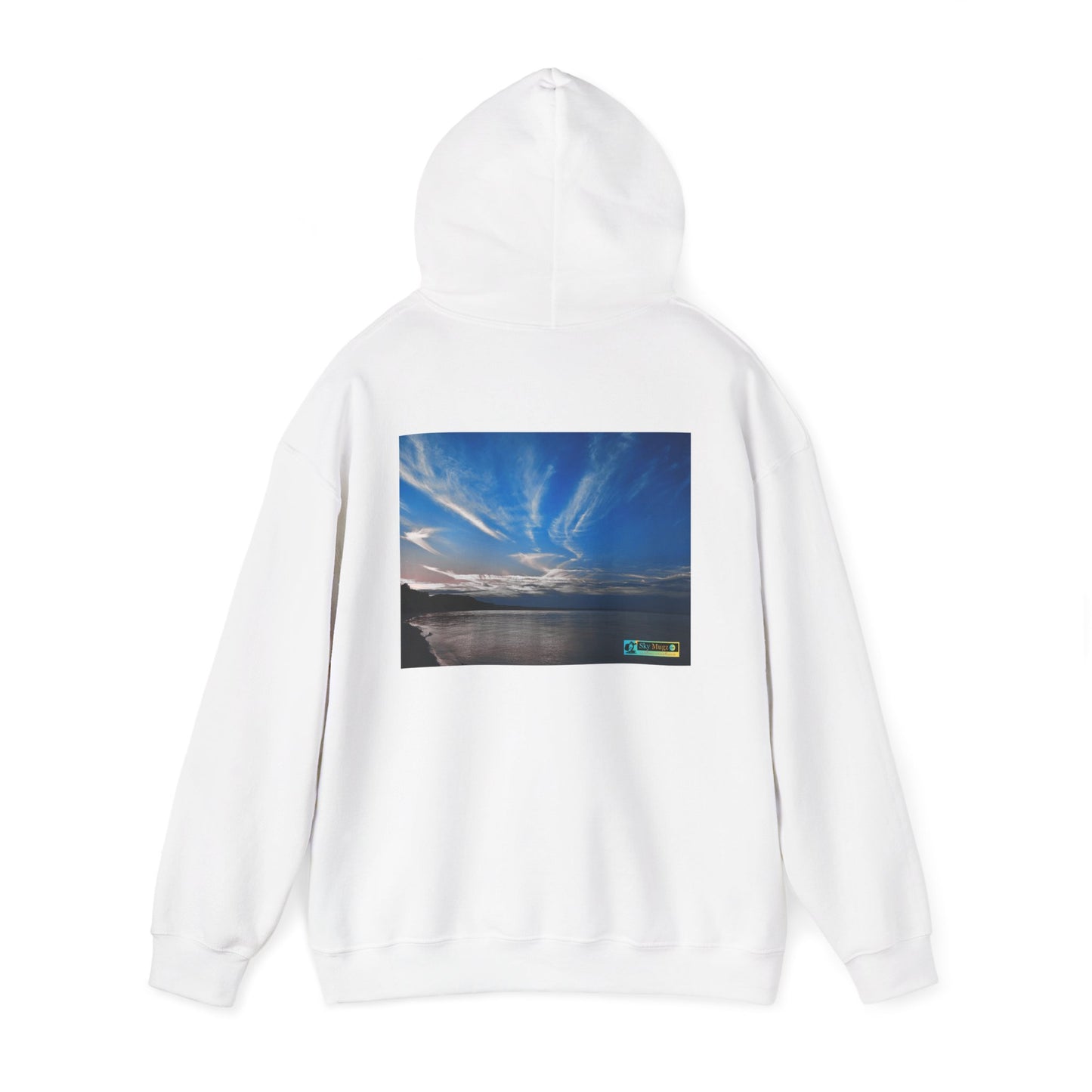 Scenic Lake Swirling Clouds Graphic Hoodie